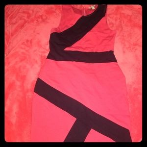 Pink and black Bodycon dress